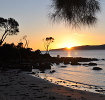 Sunset on Hawley Beach, Tasmania